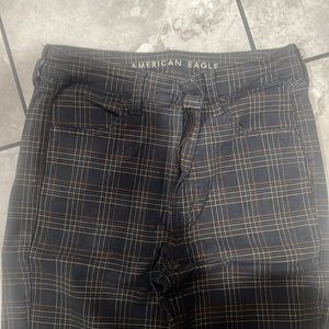 Plaid skinny jeans